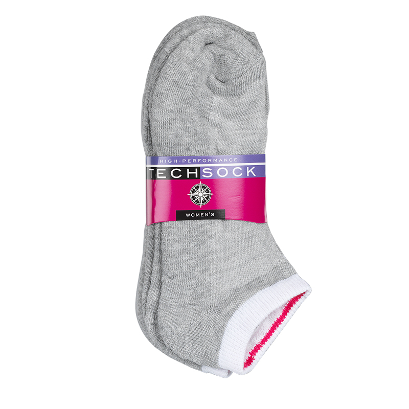 Techsock Low Cut Cushion - Ladies - Grey - 3 pack