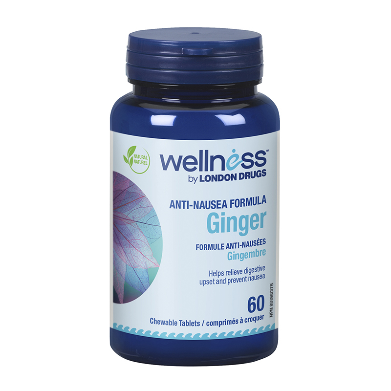 Wellness by London Drugs Ginger Anti-Nausea Formula - Chewable - 60's