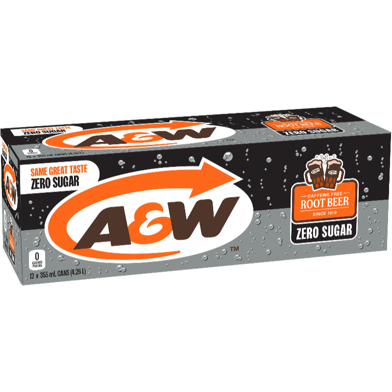 A&W ZERO SUGAR ROOT BEER 12缶✖︎４ケース A&W Zero Sugar Root Beer - 12x355ml