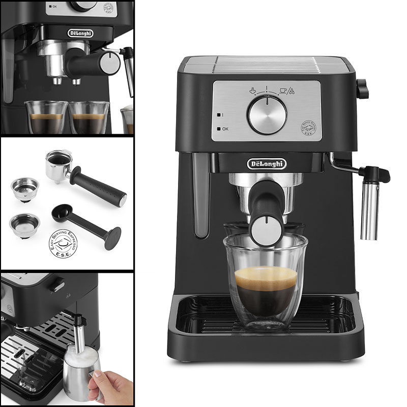 De'Longhi Stilosa Espresso Maker - Black/Stainless Steel De'Longhi Stilosa Espresso Maker - Black/Stainless Steel