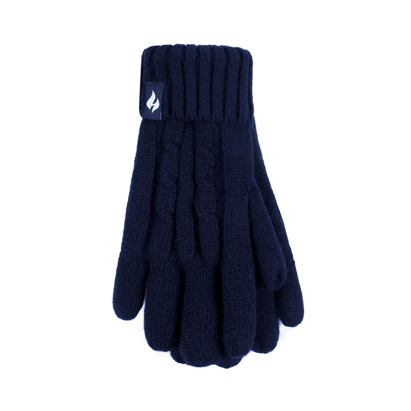 Heat Holders Women's Cable Gloves Navy