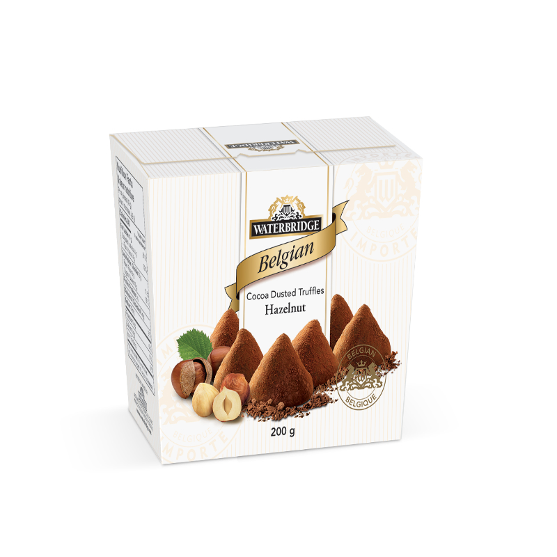 Waterbridge Belgian Dusted Truffles - Hazelnut Chocolate - 200g