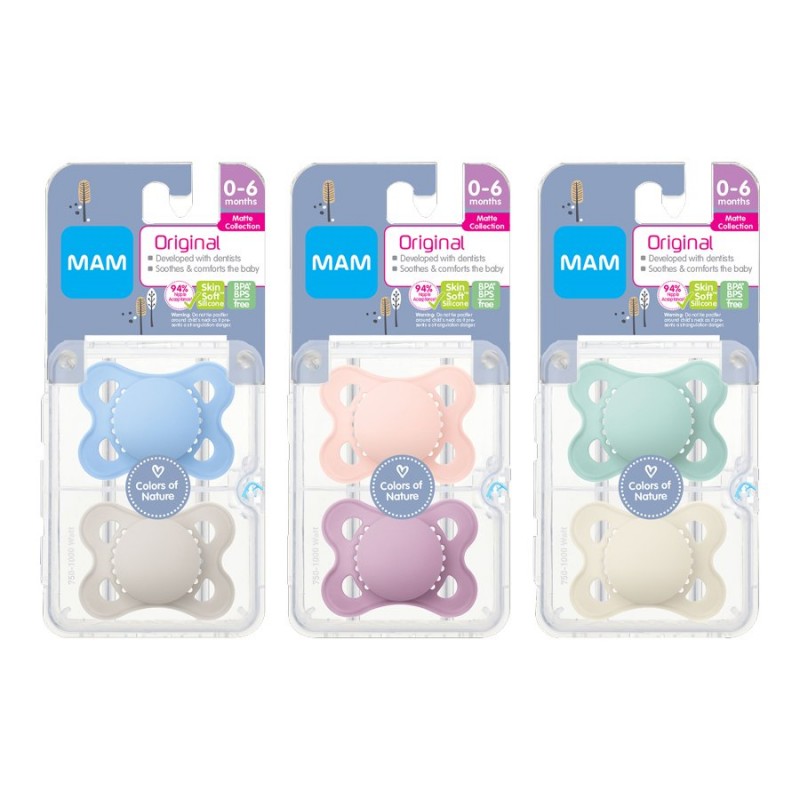Mam Matte Pacifiers - 0-6 Month/2pk