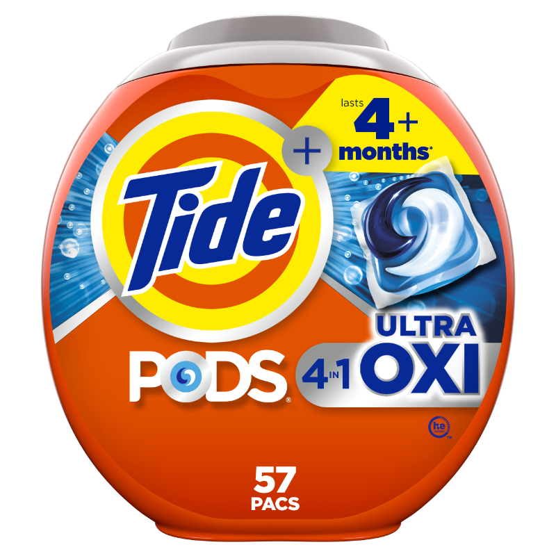 Tide Pods 4-in-1 Ultra Oxi Liquid Laundry Detergent - 57s