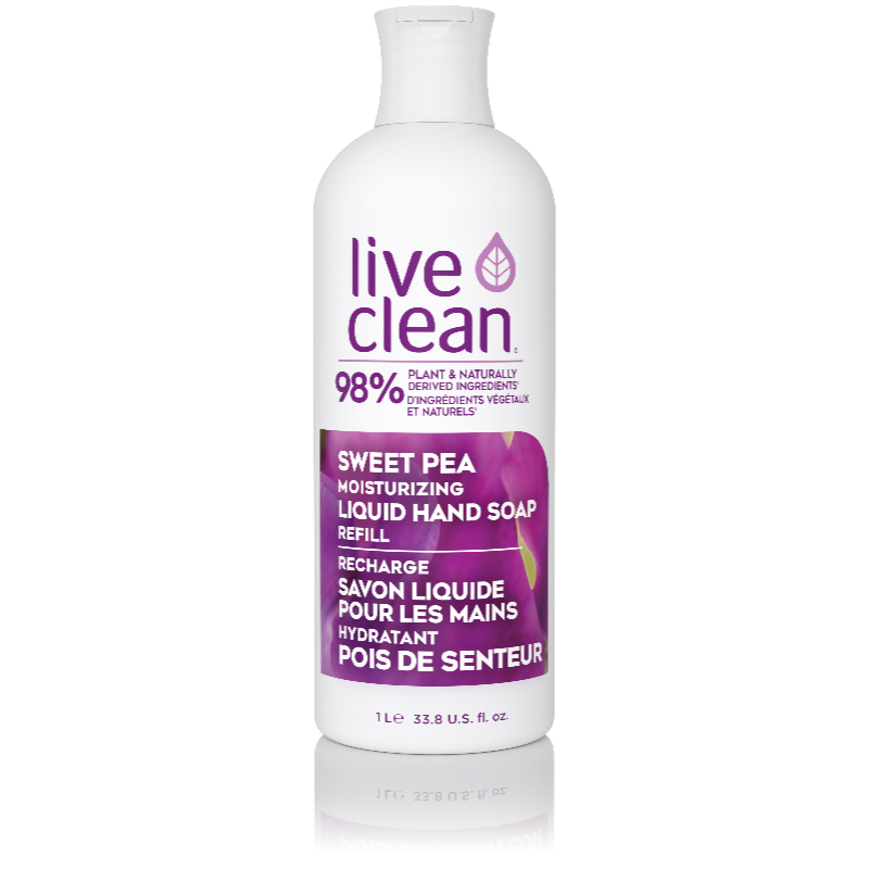 Live Clean Sweet Pea Moisturizing Liquid Hand Soap Refill - 1L