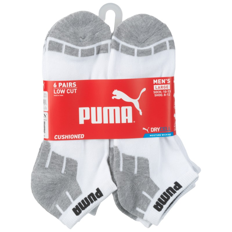 Puma Mens 1 2 Terry Low Cut Socks 6 Pack