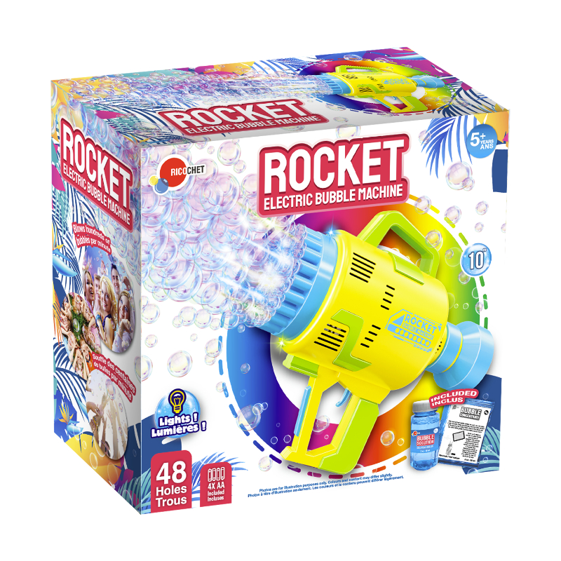 Rocket Electric Bubble Machine Multi Colour
