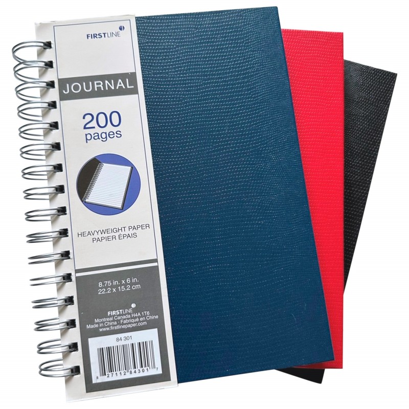 Firstline Hardcover Journal Book - Assorted - 8.5x6 Inch