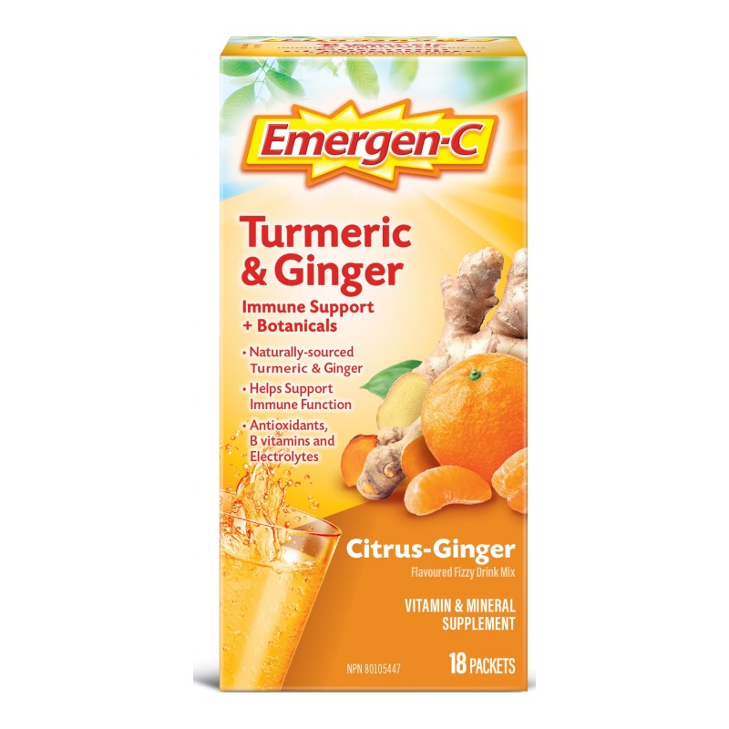 Emergen Emergen-C Drink Mix Packets - Turmeric & Ginger - 18's