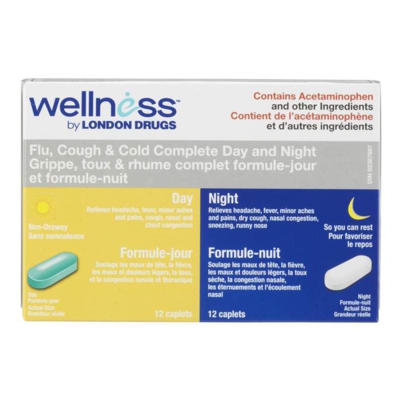 Cold Complete Formula Caplets Wellness by London Drugs Flu, Cough and Cold Complete Day and Night ...
