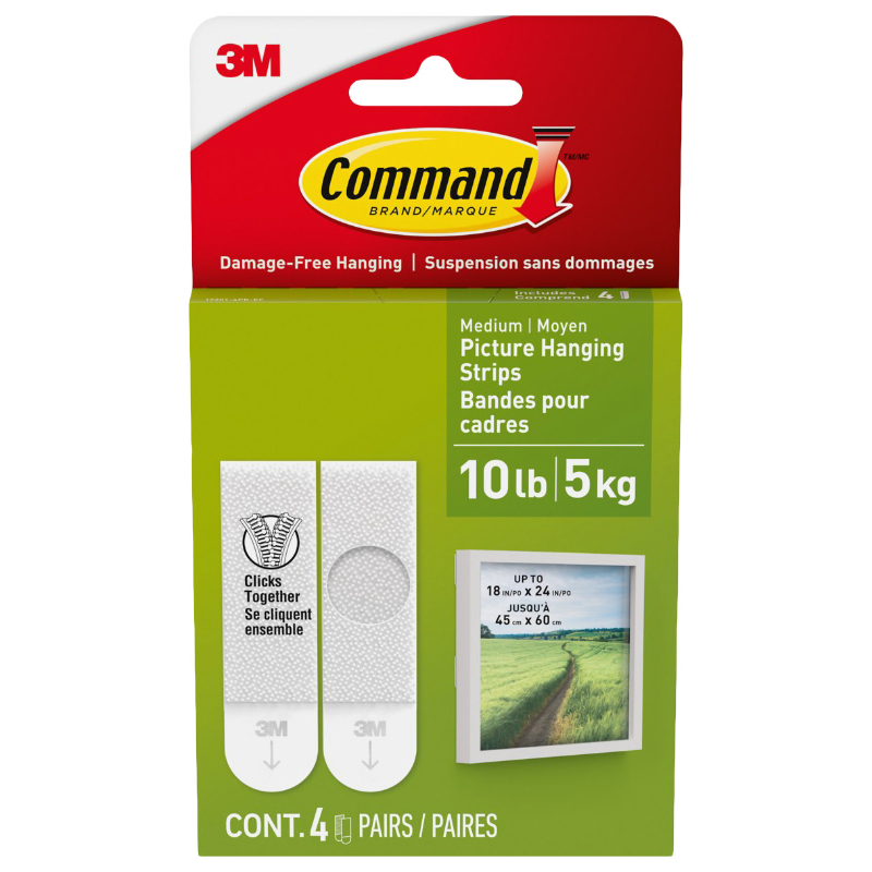 3M COMMAND PIC HANGING STRIP 17201-4PK-E
