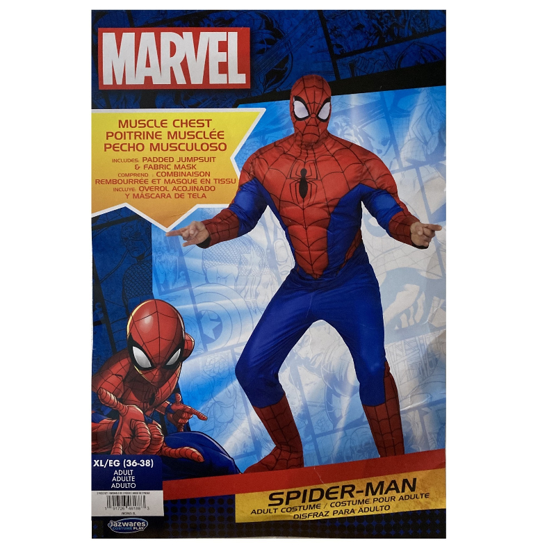 Marvel Spider-Man Muscle Chest Adult Halloween Costume - Men