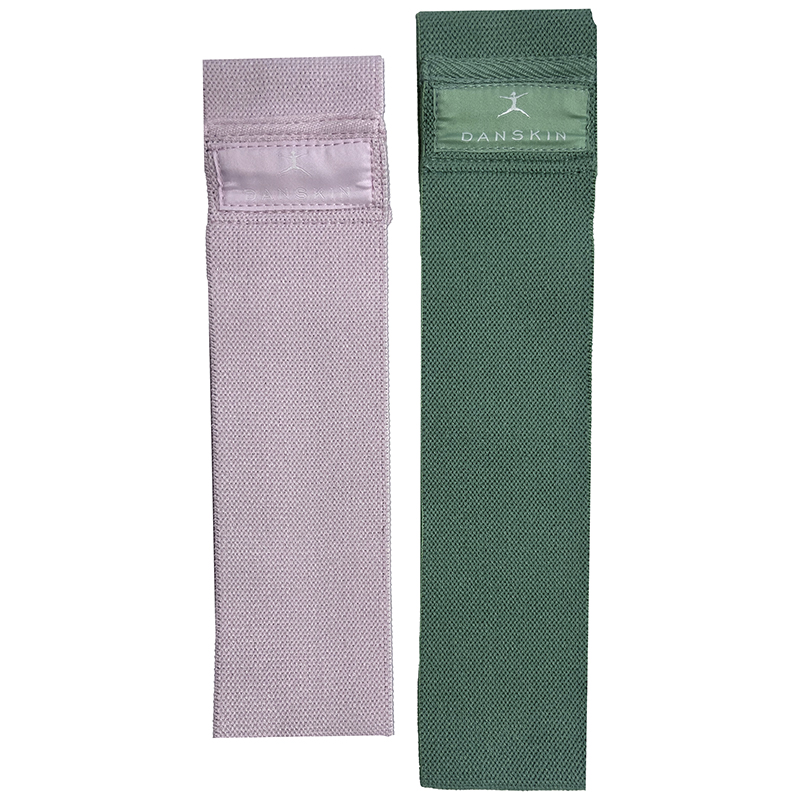 Danskin Fabric Bands - Pink/Green - Large - 2 Pack