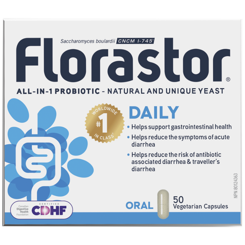 Florastor Daily All-In-One Probiotic Vegetarian Capsules - 50's