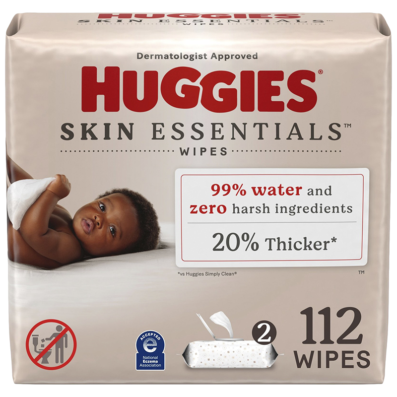 Huggies Skin Essentials Baby Cleaning Wipes - 2 x 56's