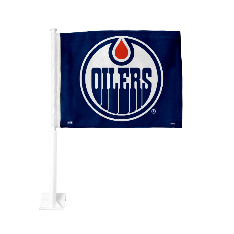 NHL Oilers Car Flag - 1 Sided