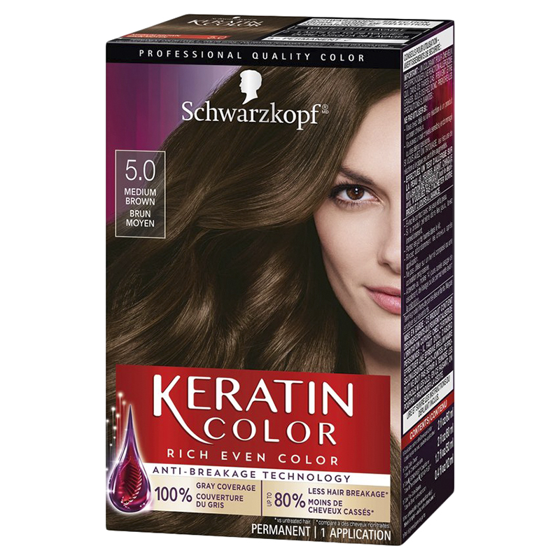 Schwarzkopf Keratin Color Permanent Hair Color - Medium Brown (5.0)
