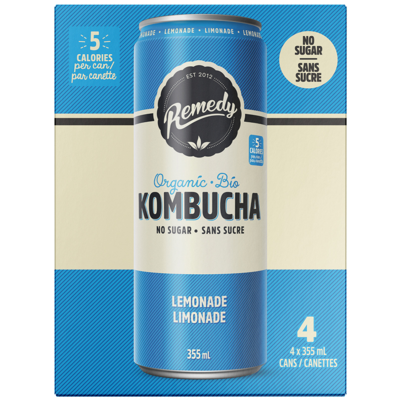 REMEDY KOMBUCHA LEMONADE 4X355ML