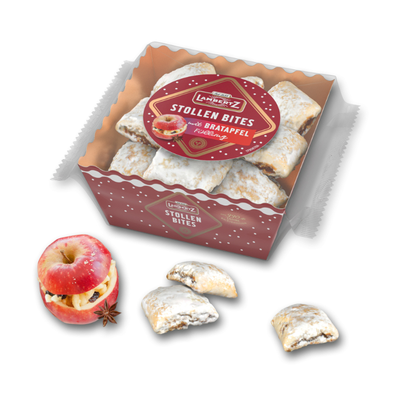 Lambertz Stollen Bites Baked Apple Christmas Biscuits - 350g