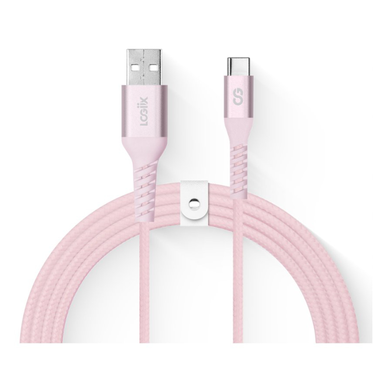 LOGiiX Vibrance USB to USB-C Cable - Blush - 1.2m
