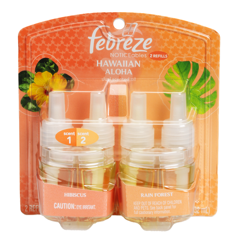 Febreze Noticeable Hawaiian Aloha Dual Oil Refill Air Freshener - 2 pack