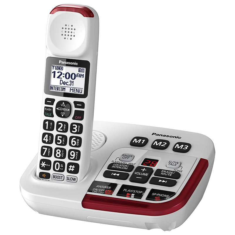 Panasonic Amplified Cordless Phone - White - KXTGM470W