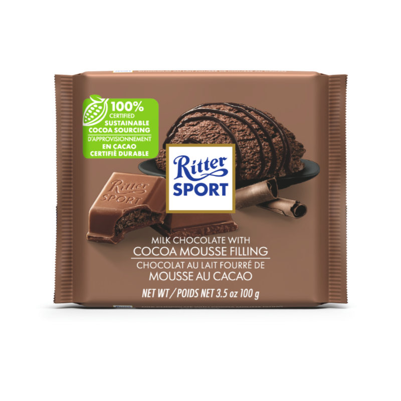 Ritter Sport - Milk Chocolate with Cocoa Mousse Filling - 100g