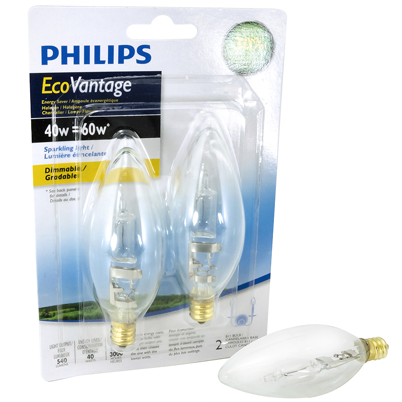 Philips EcoVantage B10 Chandelier Bulb - Sparkling - 2 pack