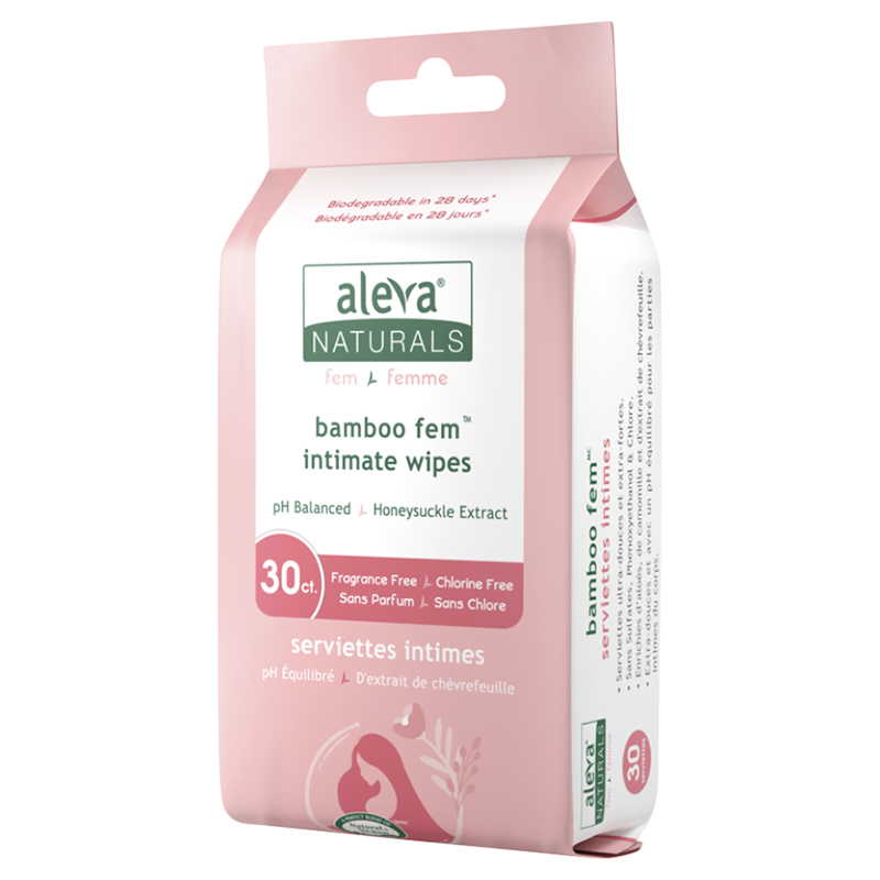 Aleva Naturals Bamboo Fem Intimate Wipes - 30ct