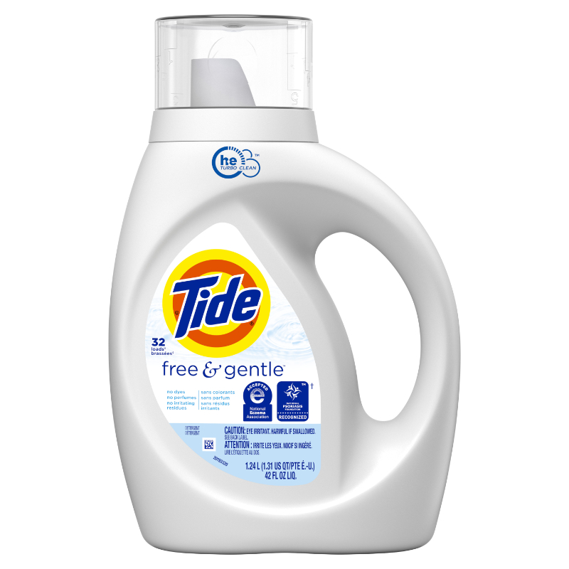 Tide HE Liquid Laundry Detergent - Free & Gentle - 1.24L / 32 loads