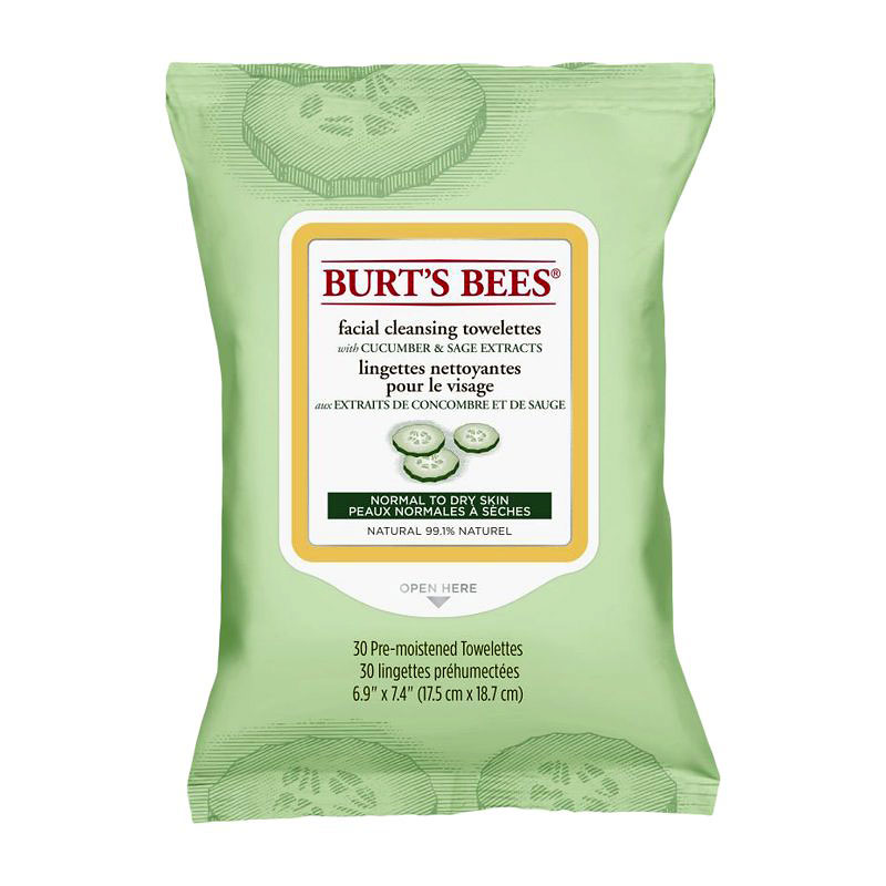 Burt's Bees Facial Cleansing Towelettes - Cucumber & Sage - 30's