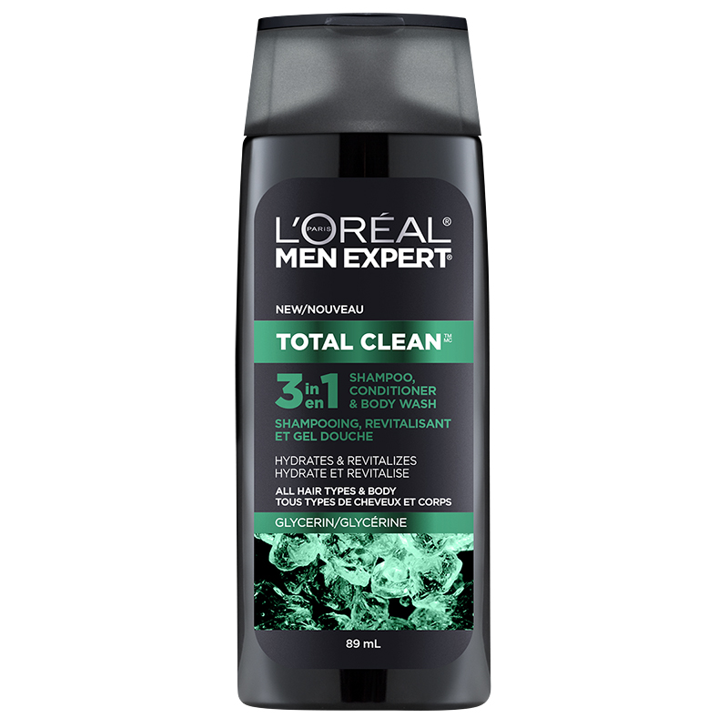 L'Oreal Men Expert Total Clean 3 in 1 Shampoo Conditioner Body Wash - Glycerin