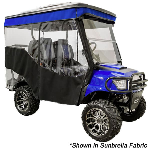 RedDot&reg; 3-Sided Sunbrella Custom Enclosure & Valance for Yamaha G29/Drive Triple Track 84” Top (Years 2007-2016)