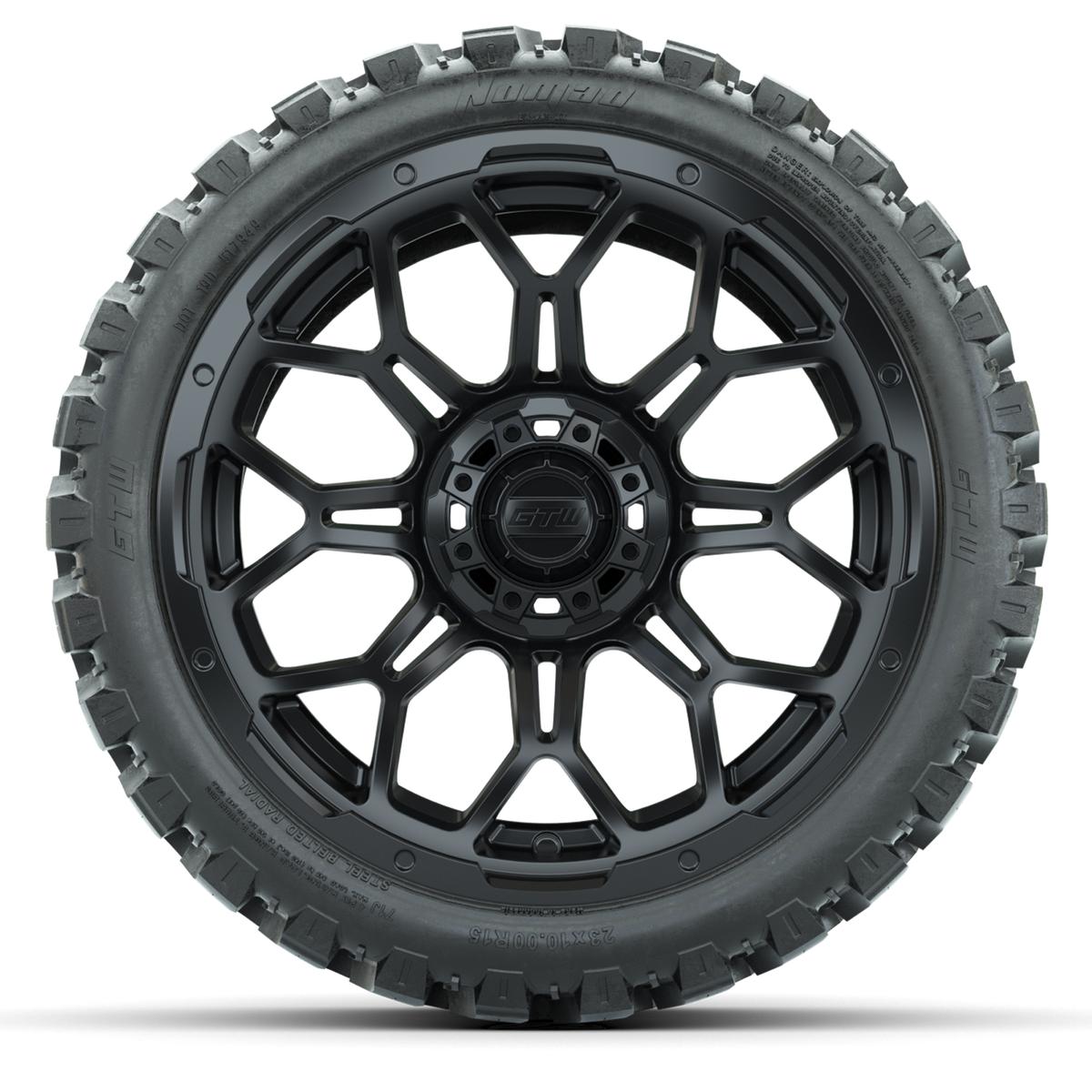 Set of (4) 15&Prime; GTW Bravo Matte Black Wheels with 23x10-R15 Nomad All-Terrain Tires