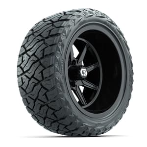 GTW&reg; Reaper Gloss Black 15 in Wheels with 23X10-R15 Maverick Steel Belted Radial All-Terrain Tires - Full Set