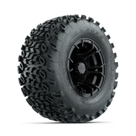 GTW Spyder Matte Black 10 in Wheels with 20x10-10 Duro Desert All Terrain Tires – Full Set