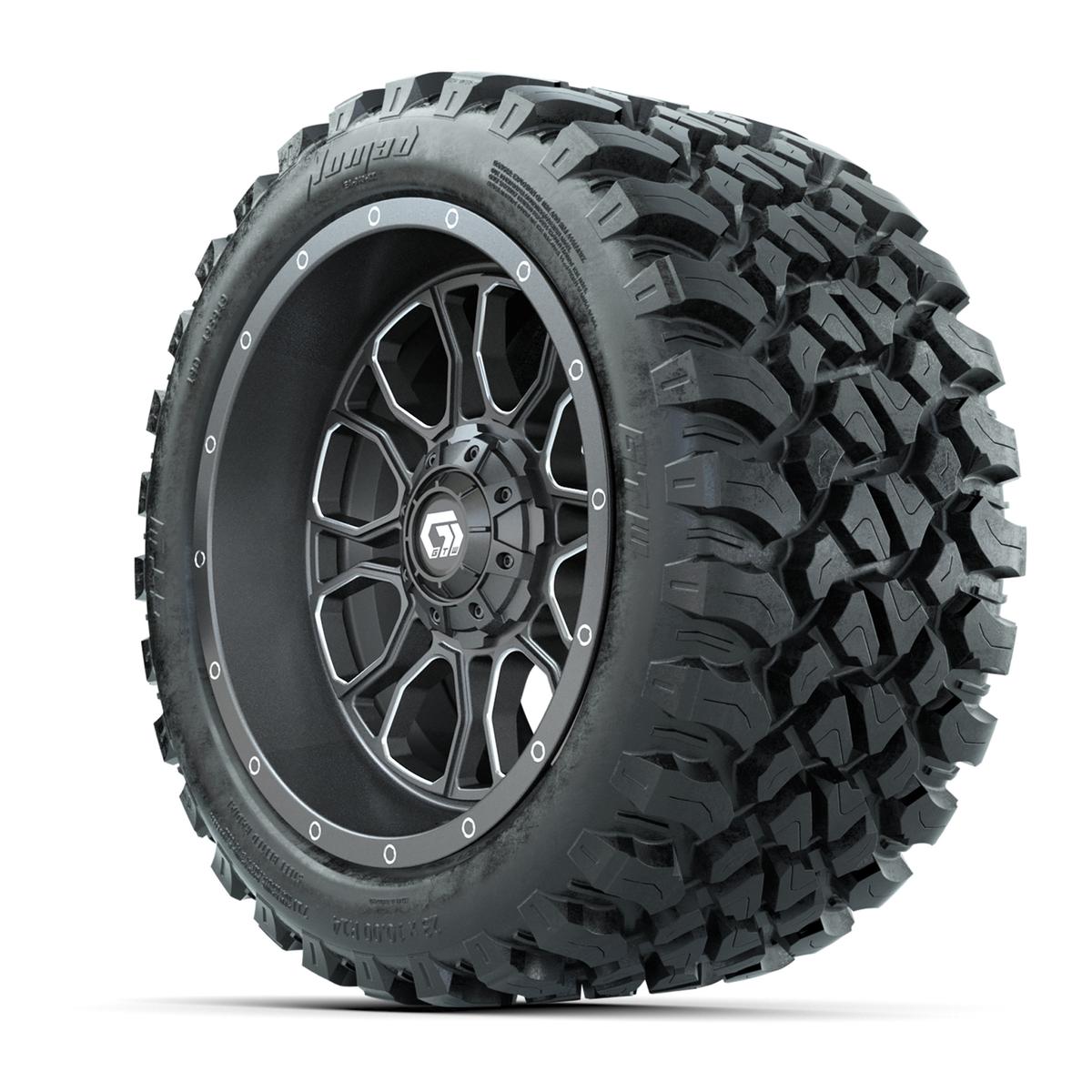 GTW Volt Gunmetal/Machined 14 in Wheels with 23x10-R14 Nomad All Terrain Tires - Full Set