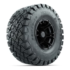 GTW Spyder Matte Black 10 in Wheels with 22x10-10 Timberwolf All Terrain Tires – Full Set