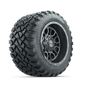 GTW Volt Gunmetal/Machined 12 in Wheels with 22x11-R12 Nomad All Terrain Tires – Full Set