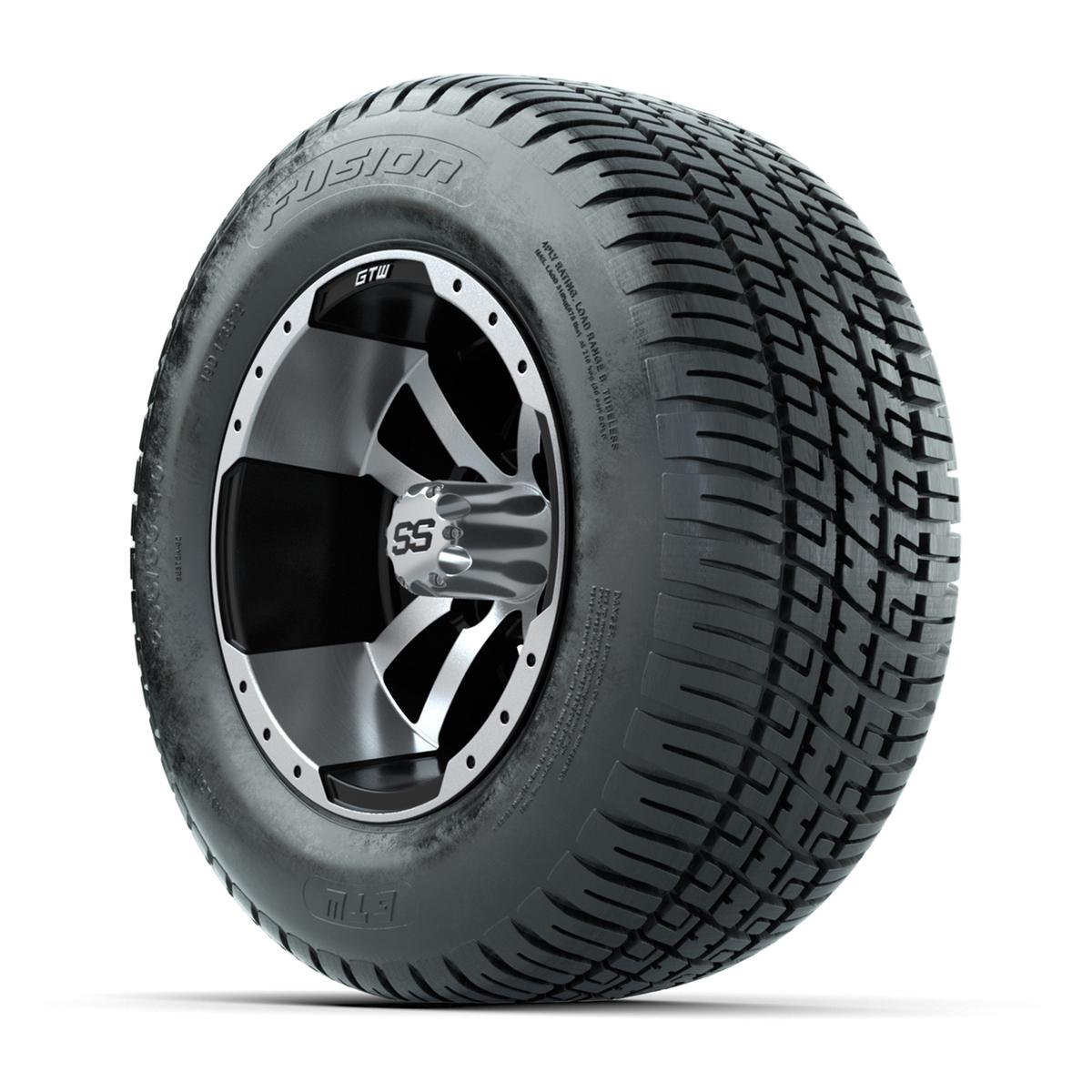 GTW Storm Trooper Black and Machined 10 in Wheels 18in Fusion Street Tires – Set of 4