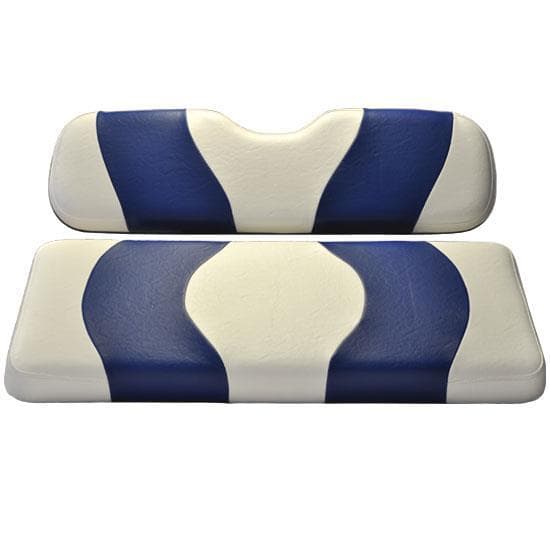 MadJax&reg; Wave White/Blue Two-Tone Genesis 150 Rear Seat Covers