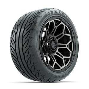 GTW Bravo Matte Bronze 14 in Wheels with 225/40-R14 Fusion GTR Street Tires – Full Set