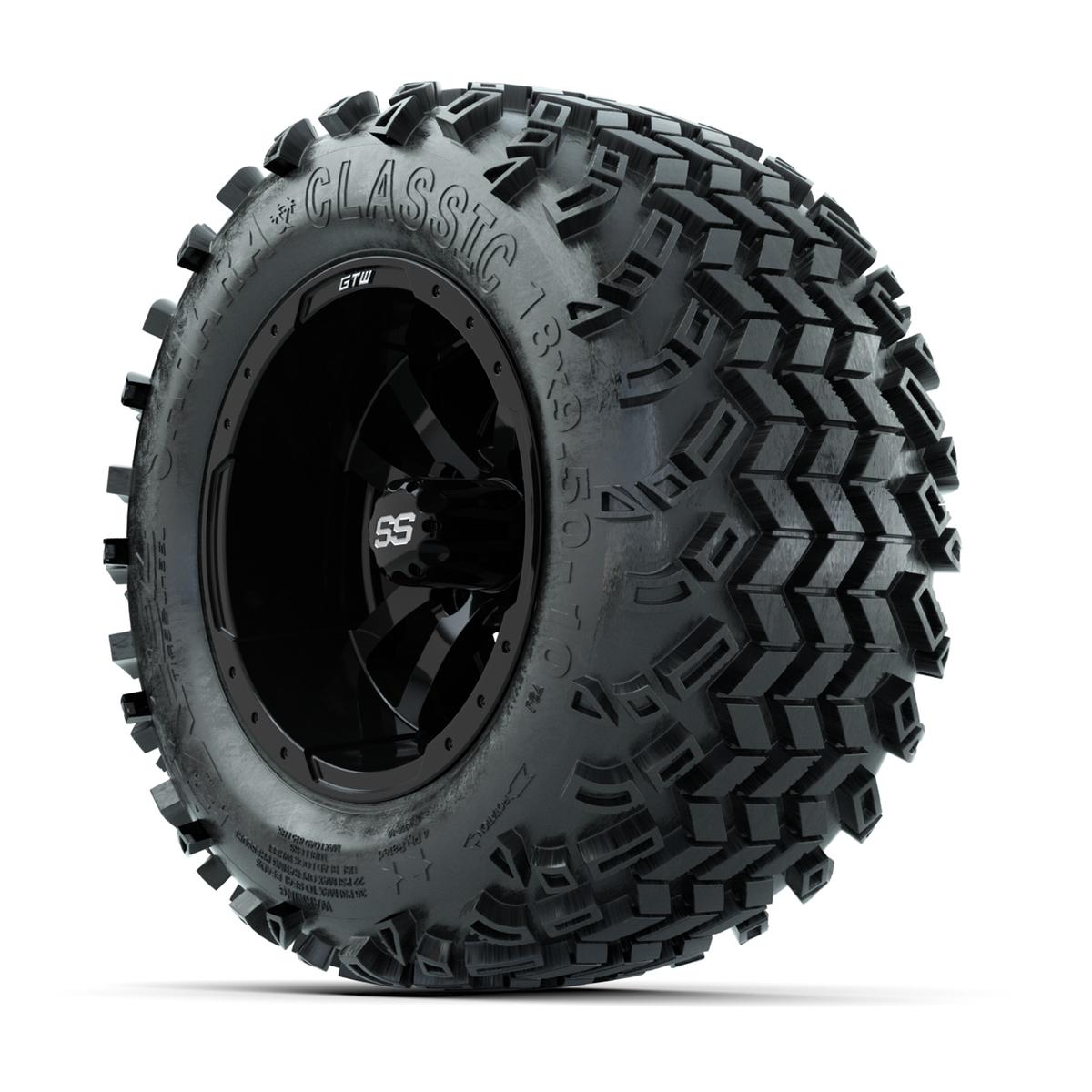 Set of (4) 10 in GTW Storm Trooper Wheels with 18x9.5-10 Sahara Classic All Terrain Tires