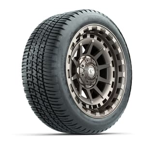 GTW® Barricade Satin Bronze 14 in Wheels with 205/30-14 Fusion Street Tires – Full Set