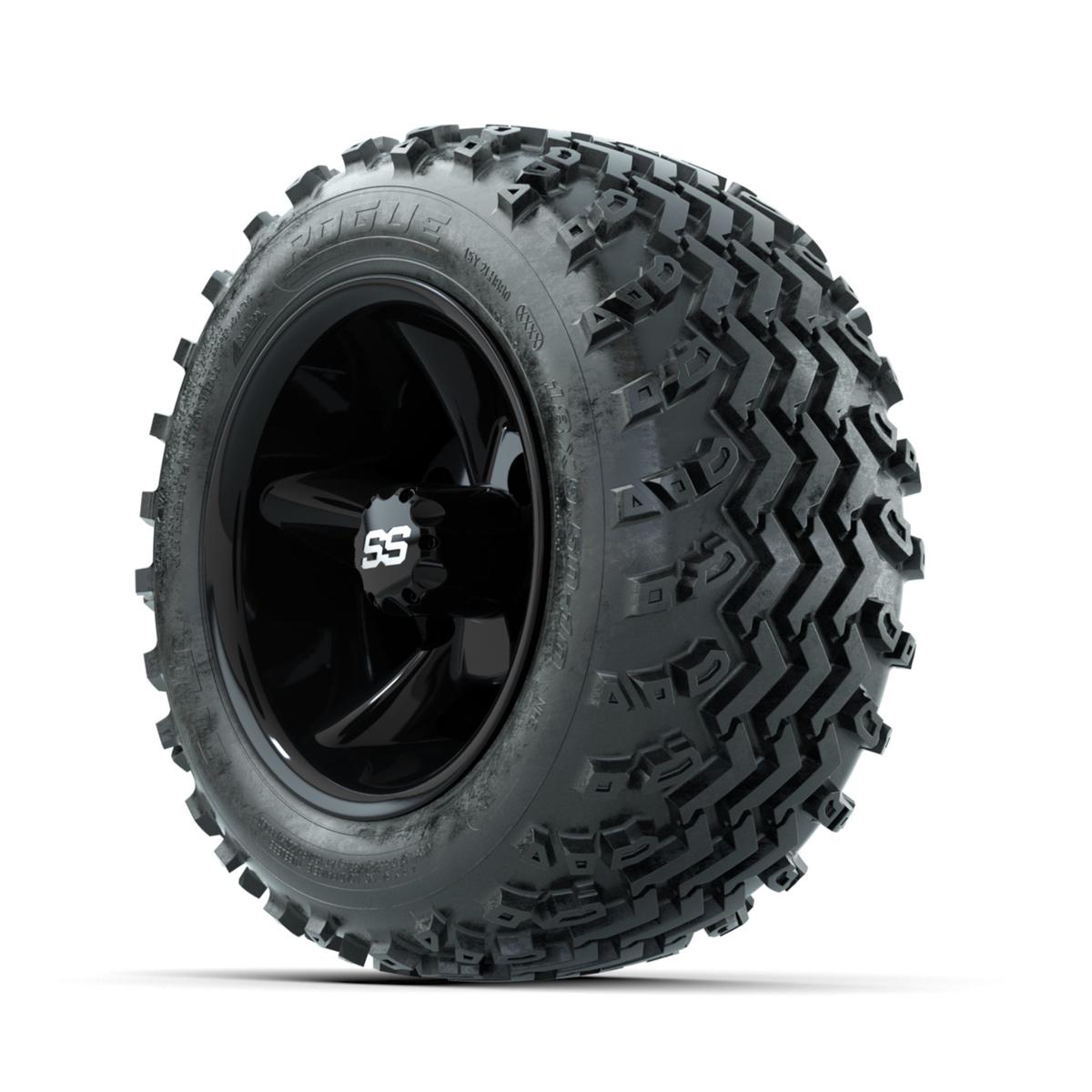 GTW Godfather Black 10 in Wheels with 18x9.50-10 Rogue All Terrain Tires – Full Set