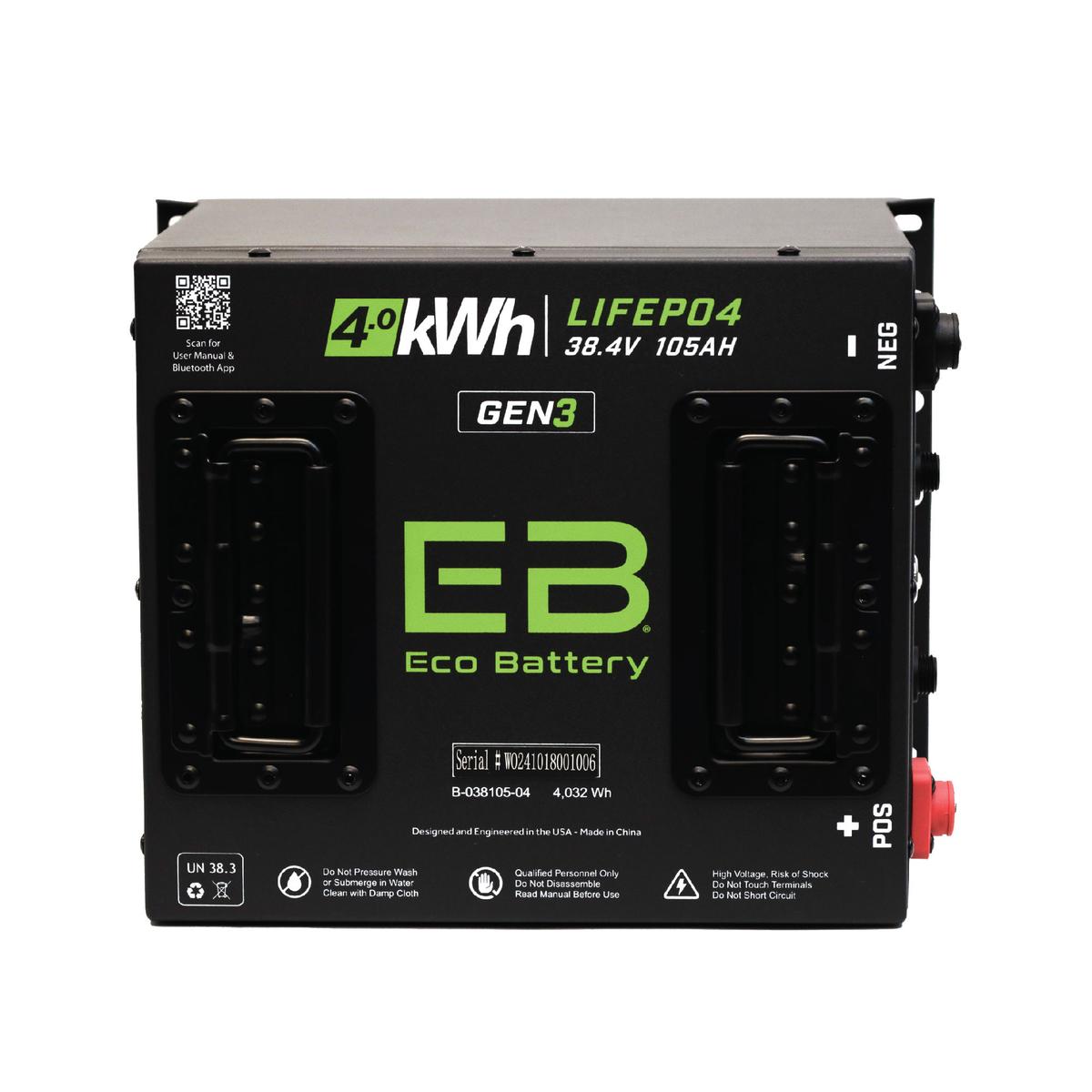 Club Car DS (36V) Eco Lithium 38V 105Ah GEN3 Battery Bundle - Cube