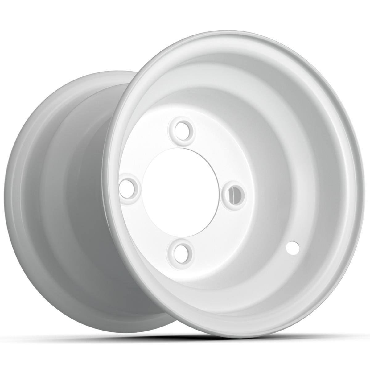 8" White Steel Wheel - Centered