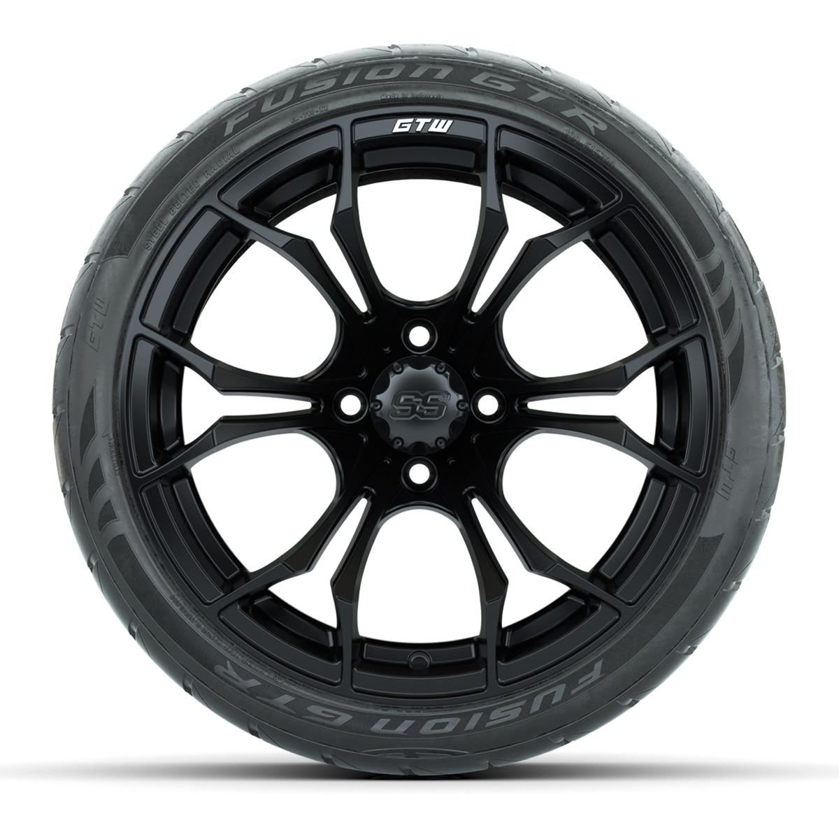 GTW Spyder Matte Black 15 in Wheels with 215/40-R15 Fusion GTR Street Tires – Full Set