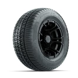 GTW Spyder Matte Black 10 in Wheels with 205/50-10 Fusion SR Steel Belted Radial Tires – Full Set