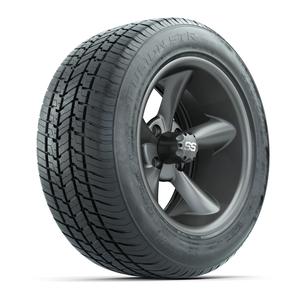 GTW&reg; Godfather Matte Gray 14 in Wheels with 225/50-R14 Fusion STR DOT Approved Street Tires - Full Set